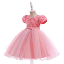 Girl Kids Party Dress Baby Petal Princess Birthday Wedding Gown Clothes Short Sleeve Evening Pageant Children Costume