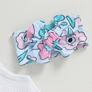 Girls Clothing Sets Summer Toddler Girls Clothes Kids Sleeveless Tank Tops+Floral Skorts+Headband Girls Suit Children Clothing