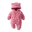 Toddler Cute Rompers Outerwear Snowsuits Winter Warm Fleece Newborn Baby Hooded Jumpsuit