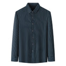 Autumn Winter Men Striped Business Casual Shirts Men's Clothing Comfortable Soft Male