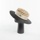 Summer Casual Hand-woven Hollow Sun Hat Ribbon Flat Top Straw Hat Sunshade
