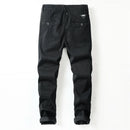 Men's Casual Pants Stretch Cotton Regular Straight Pockets Designer Trousers
