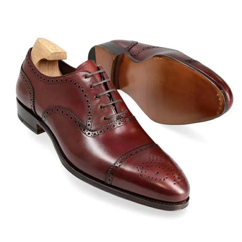 Oxford Brogue Man Business Shoes Solid Office Designer Best Man Shoe Handmade Genuine Leather Men Shoes