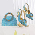 women's shoes with garland diamond clutches pointed shoes wedding shoes and bag