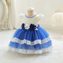 0-3 Years Girl Red Princess Party Dresses Striped Toddler Baby Birthday Ball Gown Newborn Kids Clothes