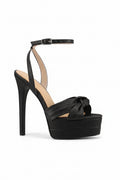 Summer Platform bowknot Banquet shoes round toe Super high heel Sexy Buckle strap Sandals