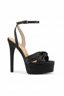 Summer Platform bowknot Banquet shoes round toe Super high heel Sexy Buckle strap Sandals
