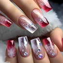 Nail Simple Love Design Mid-length Ballet Wearable Lines Square Press on Nails Art