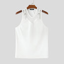 Men Tops Lace See Through Male Vests Sleeveless Summer Men Clothing