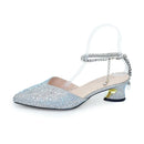 Women Shoes and Bags Shoe and Bag Set for Party in Women Luxury Full Rhinestone Pointed Toe Pumps