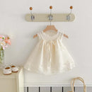 Girls Version Summer Cute Bow Suspender Doll Shirt, Children's Embroidered Top