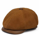 Genuine Leather Hat Beret Warm Cap Winter Men