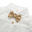 Gentleman Solid Romper for Newborn Boys Short Sleeved Summer Cotton Bodysuit Infant Toddler 1/2 Birthday Clothes