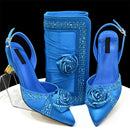 Elegant Sliver Sandals for Simple And Versatile Exquisite Party Shoes And Bag Set