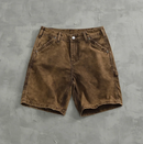 Retro logging cargo shorts men's yellow straight