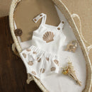 Knit Toddler Infant Boys Girls Clothes Set Shell Strap Button Plaid Knitted Bodysuits Shorts Outfits