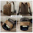 Leather Men Backpack Vintage Shoulder Bag for Man Travel Backpack for 16'' Laptop