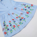 Girls Dresses Autumn Spring Princess Floral Embroidery Long Sleeve Costume Kids Clothing