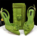 Elegant Sliver Sandals for Simple And Versatile Exquisite Party Shoes And Bag Set