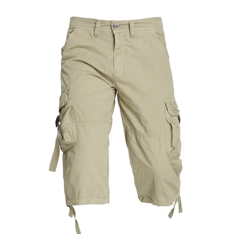 Summer Men Casual Trousers Beach Outdoor Solid Shorts Military Cargo Work Man Short Pants Streetwear Men Clothing
