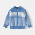 Autumn Baby Boys Knitted Sweater Stripes Mock Neck Zipper Cardigan Coat 3-7Yrs Children's Clothing
