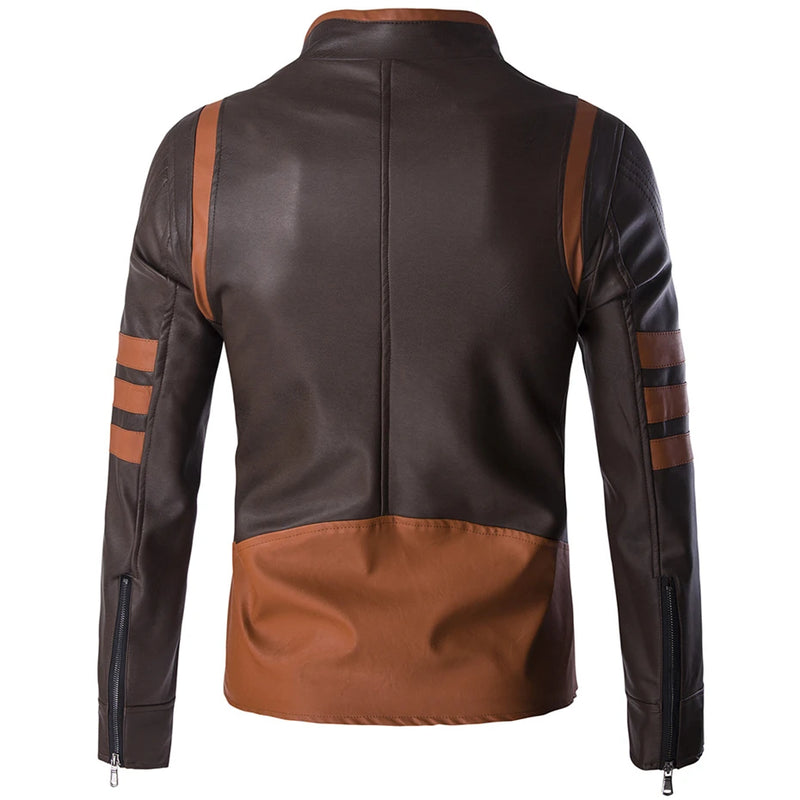 Jacket Men Motorcycle Biker Coat Male Causal Faux Leather Jacket Male Outerwear