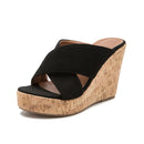 Women Platform Sandals Cross Strap Wedge Slippers Summer Shoes for Women Elegant Pumps Slides High Heel Sandals Woman