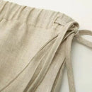 Linen Women's Chic Straight Pants Summer Flowing Casual Loose Wide-Leg Pants Woman Trousers