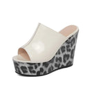 Women's Sandals Peep Toe Women's Slippers Outdoor Casual Slippers Women Round Toe Super High Wedges
