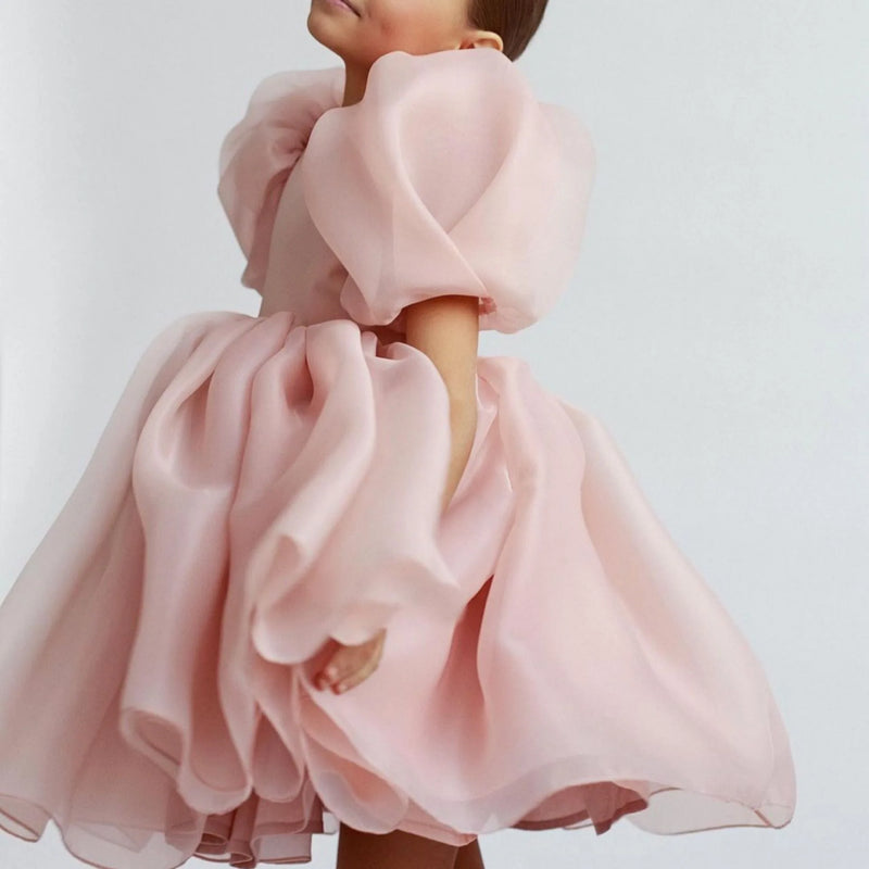 Tulle Puff Sleeve Princess Dress for girls clothing Ball Gown Birthday Party evening dresses children dresses
