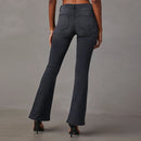 Denim Pants Casual Decent High Waist Full Length Straight Daily Pants For Women