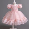 Pearl Mesh Fluffy Dress Christmas Halloween School Party Performance Dress for 3-10 Years