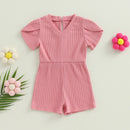 Summer Toddler Baby Girls Boy Rompers Clothes Solid Ribbed Jumpsuits Playsuits Clothes