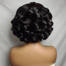 Black hair bun on a mannequin head against a plain background, Obroi