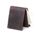 Men's Leather Zipper Foldable Wallet Bank Credit Card Holder Men's Coin Purse Leather Simple Wallet