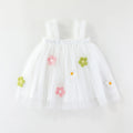 Toddler Baby Girls Summer Sling Dress Sleeveless Flower Embroidery Princess Dress Kids Birthday Dress