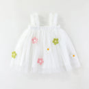 Toddler Baby Girls Summer Sling Dress Sleeveless Flower Embroidery Princess Dress Kids Birthday Dress
