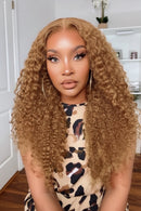Side-by-side comparison of a woman with styled hair in a room, Obroi