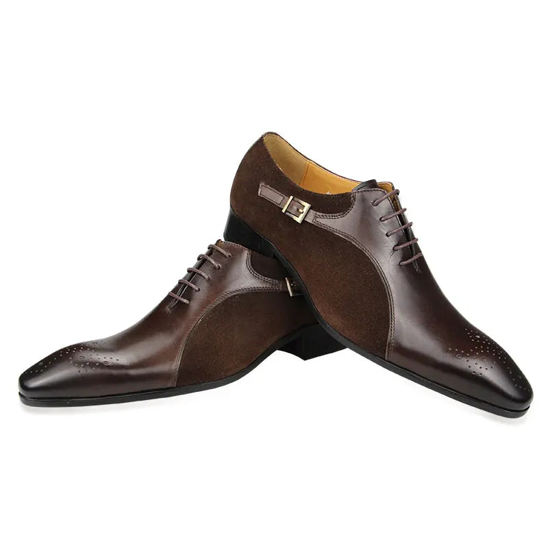Men Dress Shoes Wedding Man Shoe Leather Genuine Luxury Brogue Handmade Formal Shoes