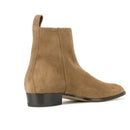 Chelsea Boots Men Genuine Leather Zipper Frosted Leather Pointed Business Formal Boots