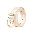 Beige belt with gold buckle on a white background, Obroi