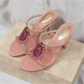 Crystal Designer Sandals Women Open Toe Summer Elegant Slides Banquet Thin Heels Slippers Women