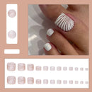 24pcs Toenails with Glitter Nails Women Wearable Full Cover Press on Toenails
