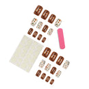 Short Square Head Fake Nails Leaf False Nails with Flowers Press on Nails