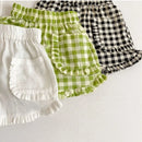 Girls Shorts Plaid Pants for Kids Summer Children Lace Shorts Toddler Casual Trousers Baby Clothing