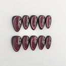 10pcs Handmade Pink Cat Eye Press On Nails Almond short Glossy Handmade Fake Nails Shimmer False Nail Spring nails