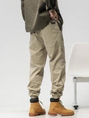 Men's Cargo Pants Joggers Letter Embroidery Streetwear Work Pant Man Casual Cotton Loose Trousers