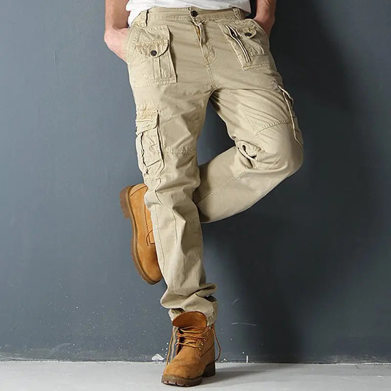 Men's Pant Cotton Long Length Straight Tactical Cargo Pant Men Camouflage