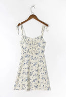 Chic Summer Floral Dress Retro Adjust Top Mini Dress party dresses