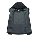 Men Casual Youth Hoodie Windproof Waterproof Breathable Warm Outdoor Soft Shell Fleece Jacket